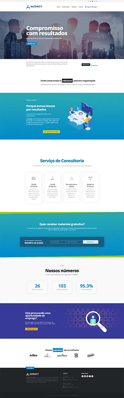 Site Audacy — Site institucional desenvolvido pela Agência Alexandre Koch