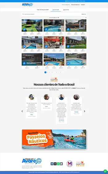 Site Casas em Avaré — Portal imobiliário desenvolvido pela Agência Alexandre Koch