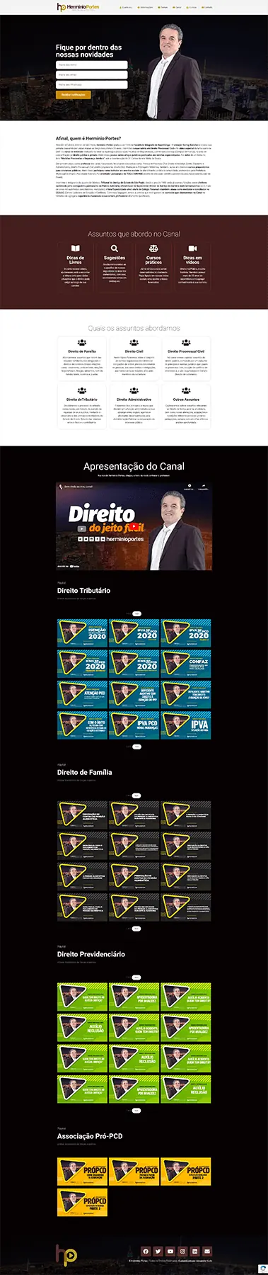 Site Hermínio Portes — Site institucional desenvolvido pela Agência Alexandre Koch