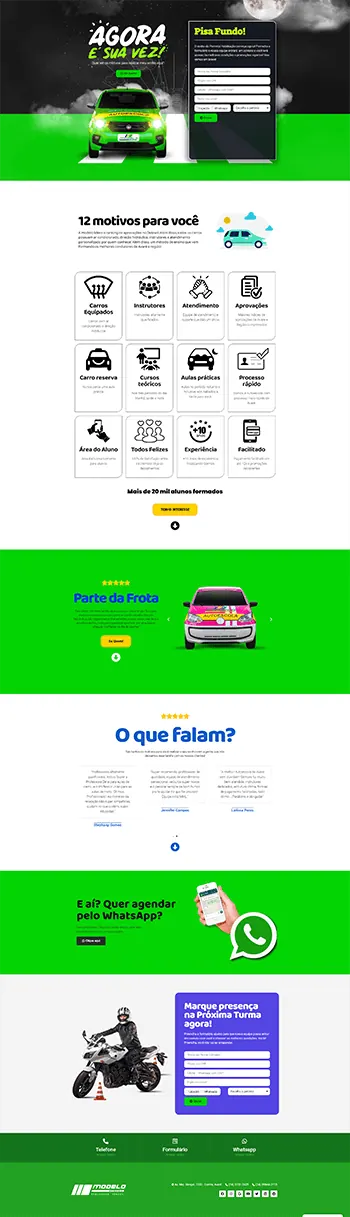 Site Vem Pra Modelo — Landing page desenvolvido pela Agência Alexandre Koch