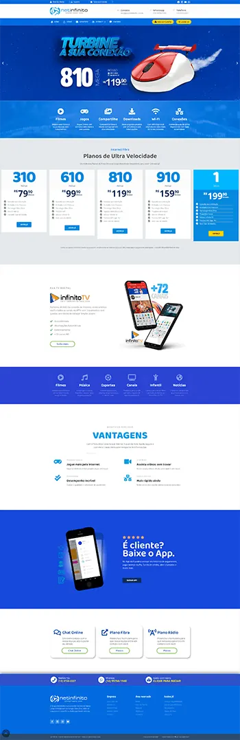 Site Grupo Net Infinito — Site provedor desenvolvido pela Agência Alexandre Koch