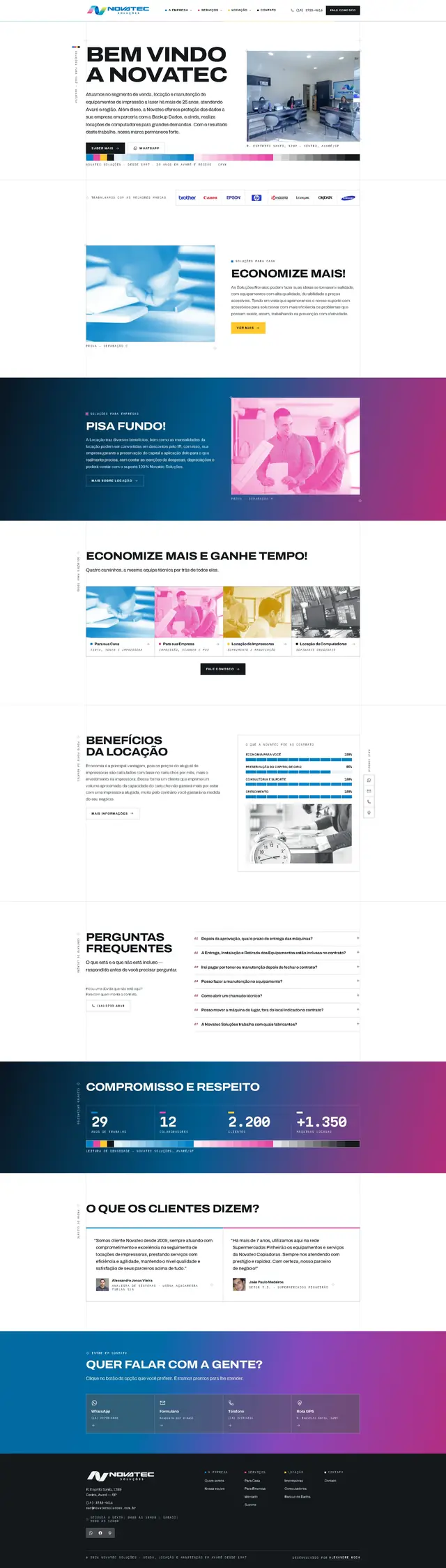 Site Novatec Soluções desenvolvido pela Agência Alexandre Koch, de Avaré-SP
