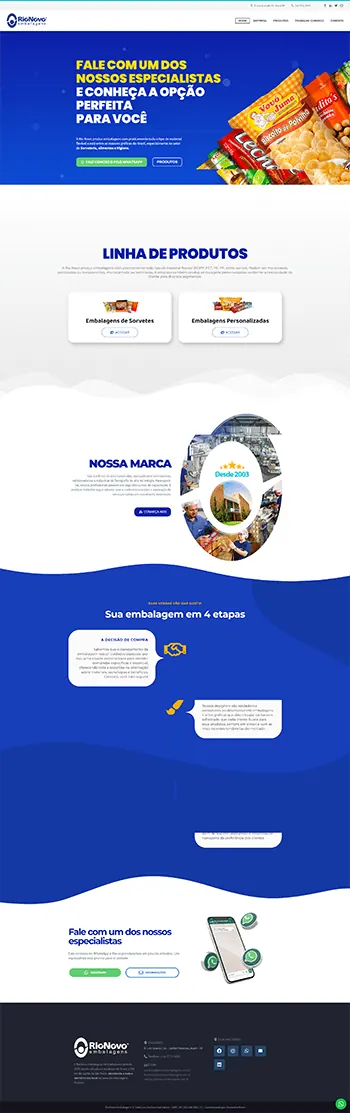 Site Rio Novo Embalagens — Site industrial desenvolvido pela Agência Alexandre Koch
