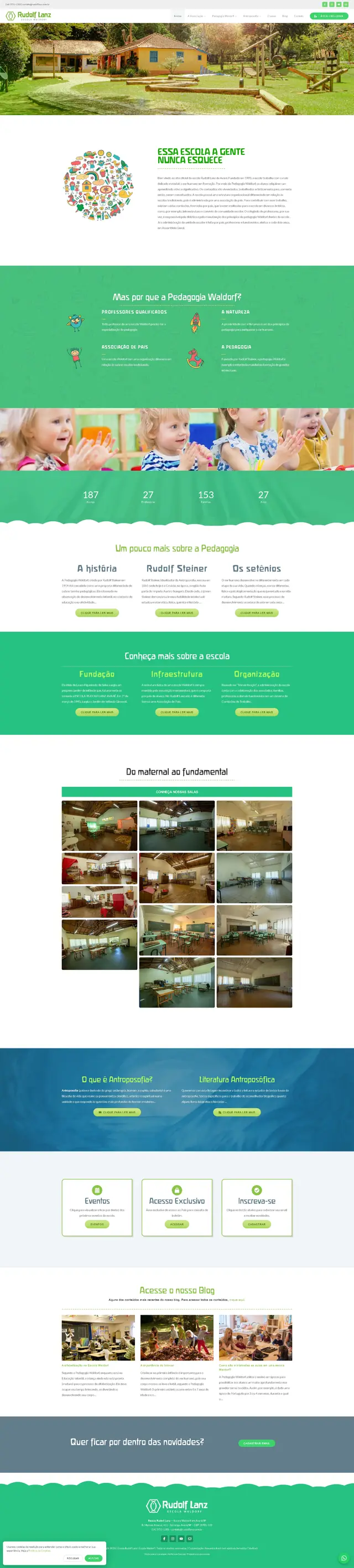 Site Escola Rudolf Lanz desenvolvido pela Agência Alexandre Koch, de Avaré-SP