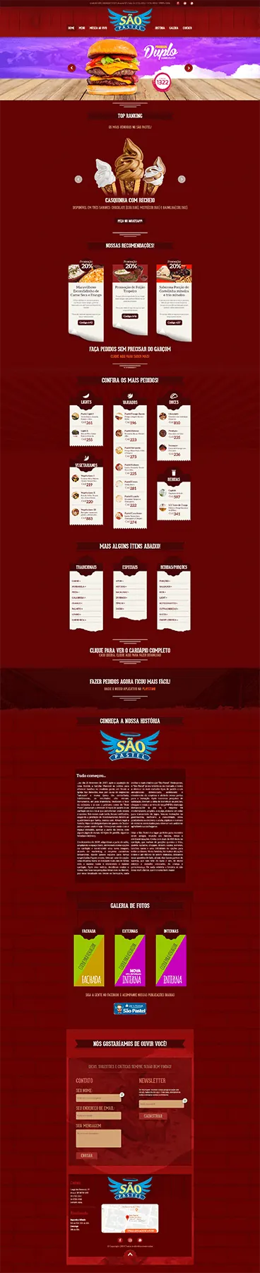 Site São Pastel — Site institucional desenvolvido pela Agência Alexandre Koch