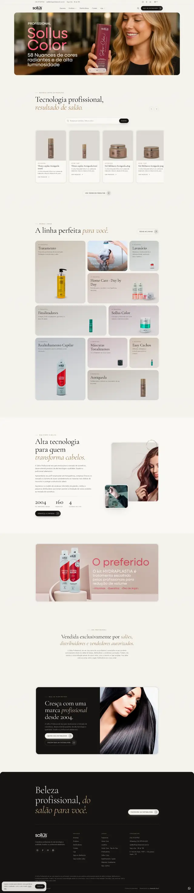 Site Sollus Professional desenvolvido pela Agência Alexandre Koch, de Avaré-SP